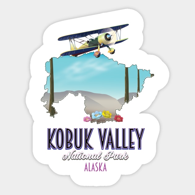 Kobuk Valley Alaska Map Sticker by nickemporium1